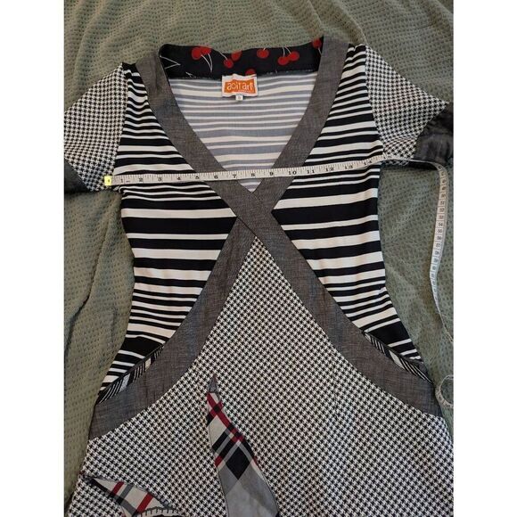 Abitart Vanessa Foglia Women's Small Grey Black Butterfly Embroidered Dress Mini - Picture 2 of 7